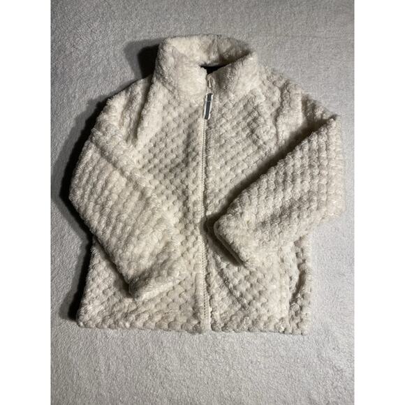 Swiss Alps Toddler Jacket 2T Cream Fuzzy Textured Zip Up Plush Fleece Coat Soft - Picture 1 of 7